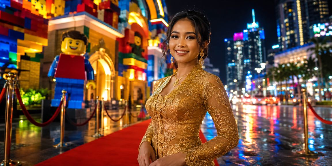 Pengguna Malaysia bermain Blackjack dalam talian melalui telefon pintar dengan pakaian tradisional